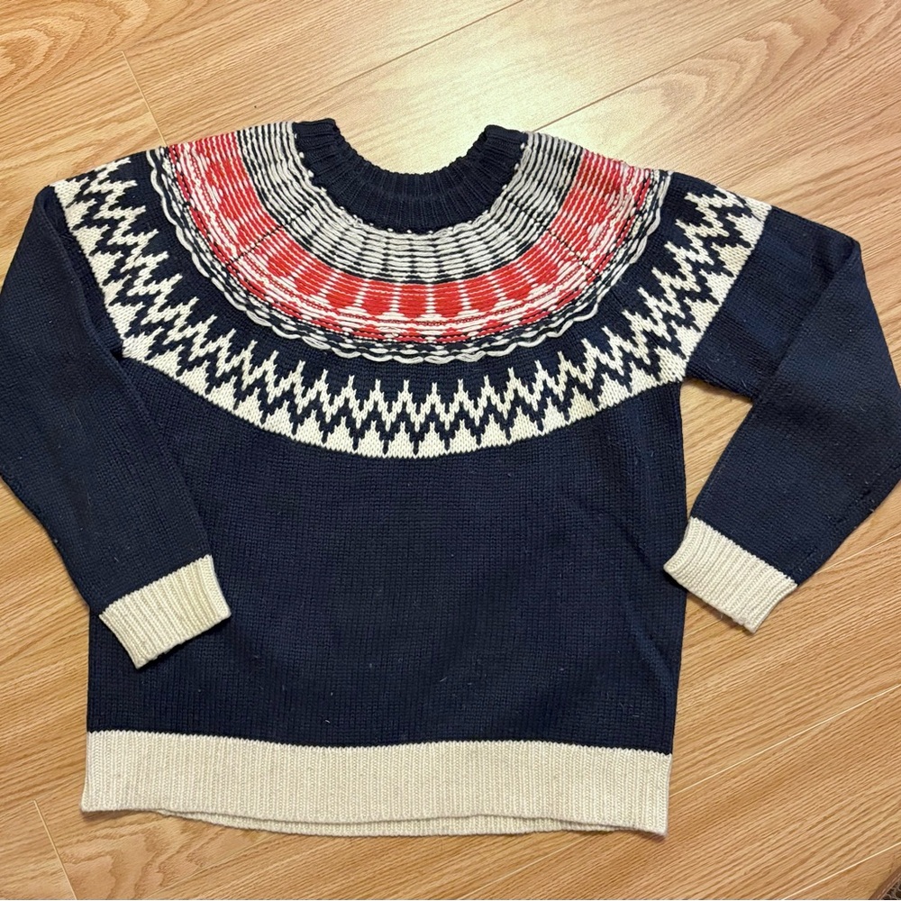 Roots Navy and Red Knit Sweater